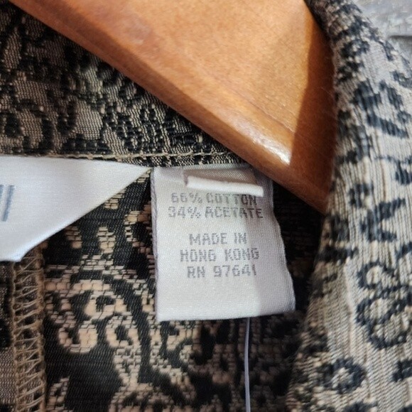 J Jill Brown Floral Lace Print Tapestry Blazer Size 8 - Picture 8 of 9